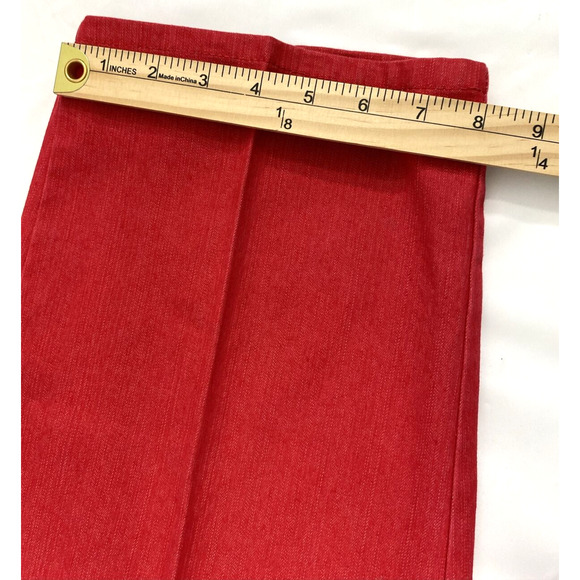 Bill Bass Capri‎ Jean Shorts Womens 10 Petite Red Denim Stretch - Picture 9 of 9